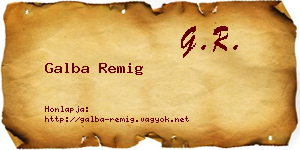 Galba Remig névjegykártya